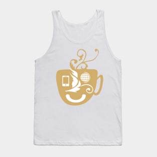 a cup of coffee latte robot art Tank Top